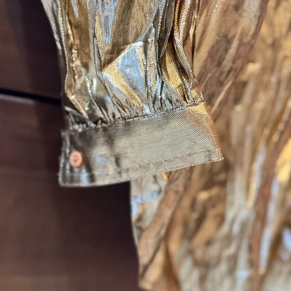 Vintage Marc D’Alcy Paris Metallic Gold Blouse - Picture 11 of 11